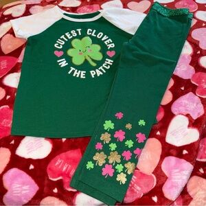 St. Patrick’s Day Toddler Girls Size 4T New NWT Shirt Pants Set